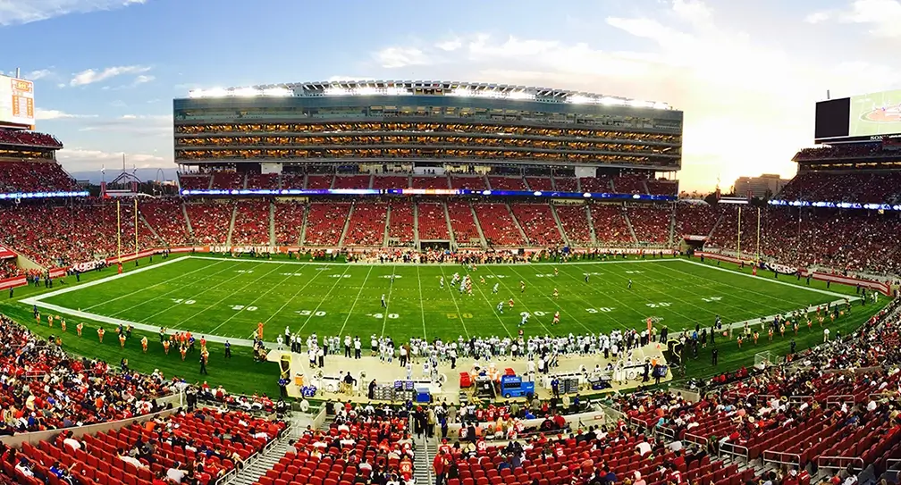 NFL football stadium with season ticket holder views and seats