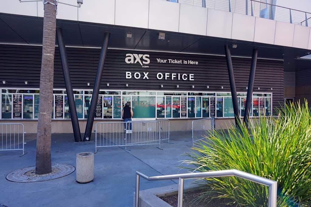 AXS box office entrance in los angeles