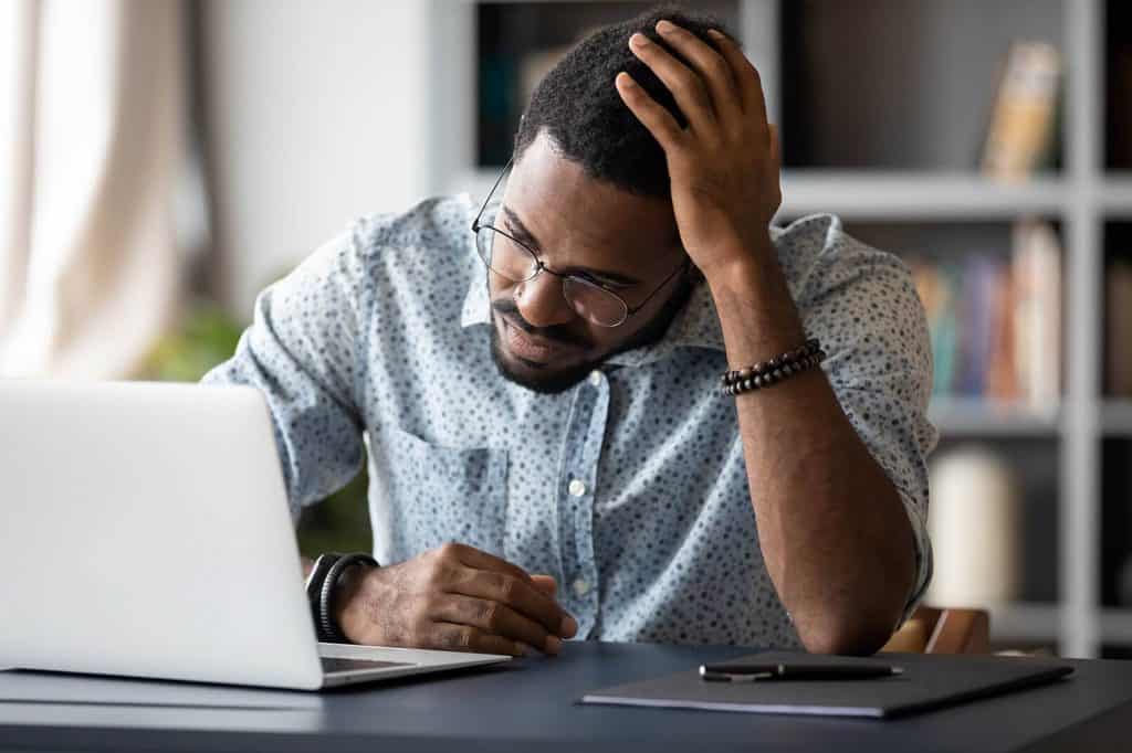 Man Stressed Computer 1805431927