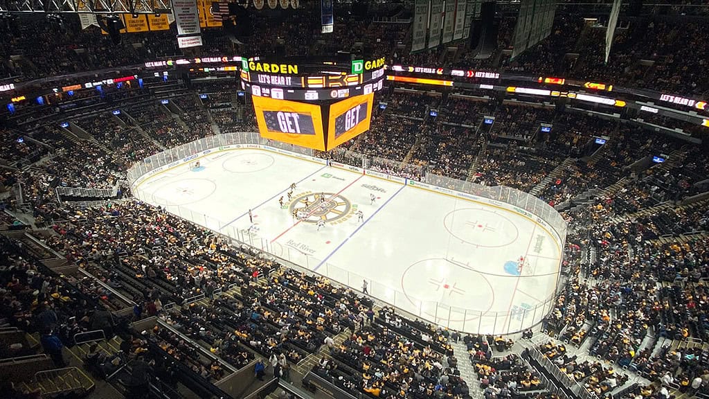 TD Garden, where people buy and sell Bruins tickets.